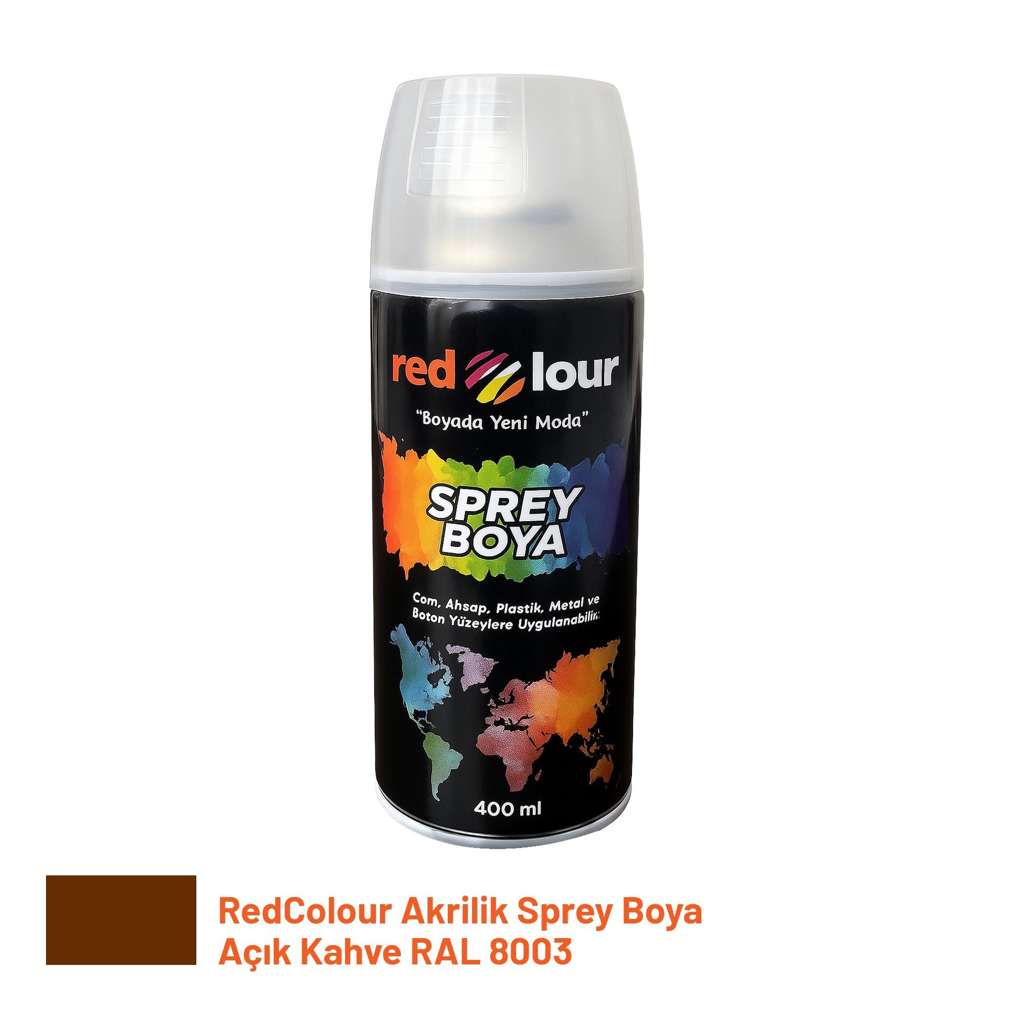 RedColour Akrilik Sprey Boya Açık Kahve RAL 8003 – Dekoratif BoyaRedcolourRedcolour Akrilik Sprey Boya Açık Kahve Ral8003RC00502AÇKKHV