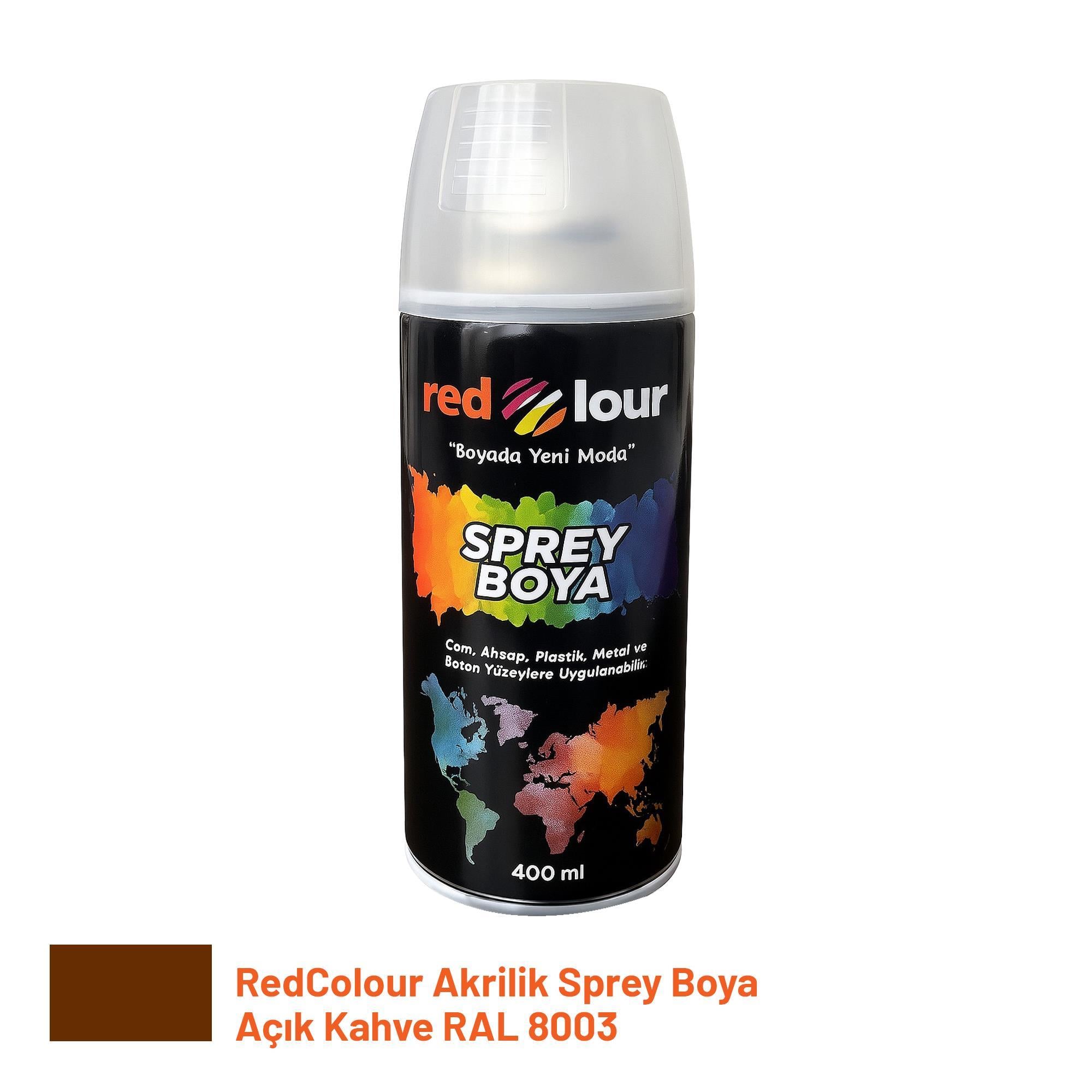 RedColour Akrilik Sprey Boya Açık Kahve RAL 8003 – Dekoratif BoyaRedcolourRedcolour Akrilik Sprey Boya Açık Kahve Ral8003RC00502AÇKKHV