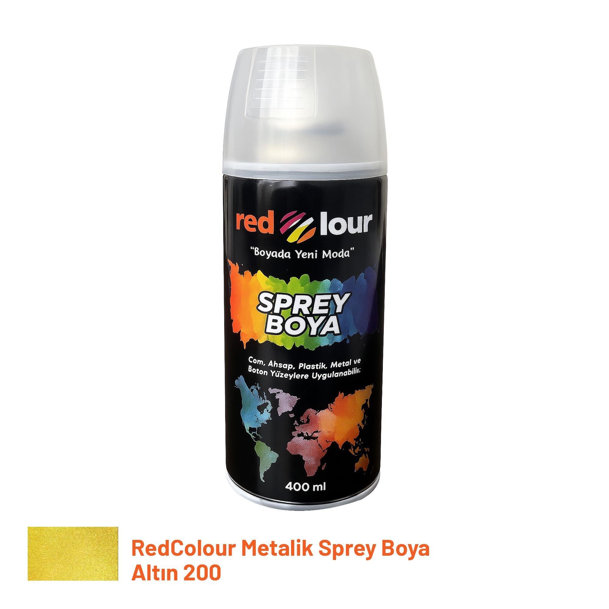 Toolora.com.tr'de yüksek kaliteli RedColour Metalik Sprey Boya Altın 200 ürünü! Parlak Altın Boya ile metal yüzeylere benzersiz bir görünüm kazandırın. Hemen incelemek için Toolora.com.tr'ye göz atın!RedcolourRedcolour Metalik Sprey Boya Altın200RC00567MTLALTN