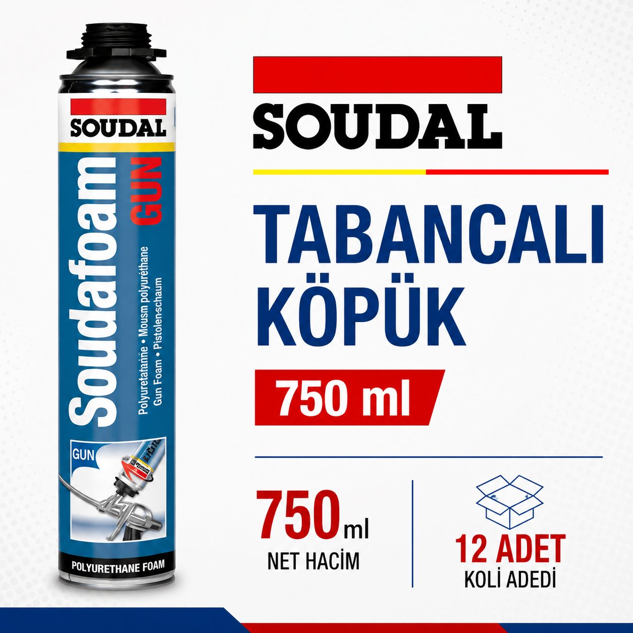 Soudal Tabancalı Poliüretan Köpük 750 ML (12 Adet) - Profesyonel KullanımSoudalSoudal Tabancalı Köpük 750 Ml-(12 Adet)275.03.KP03