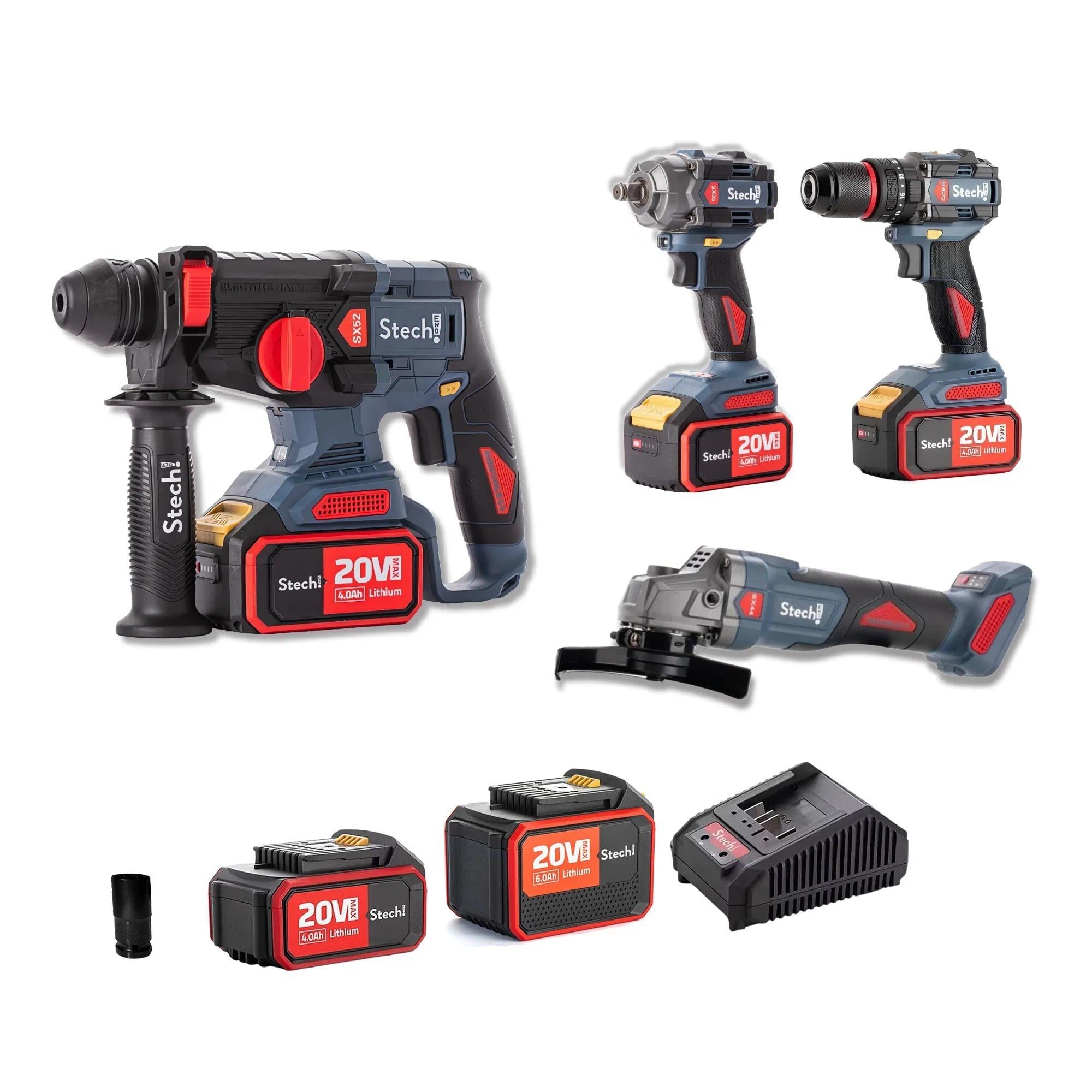 Stech-End Sxs403 20V Kömürsüz Akülü 4'lü SetStech-EndStech-End Akülü 4 Lü Set 20V Sxs403192.11.SXS5