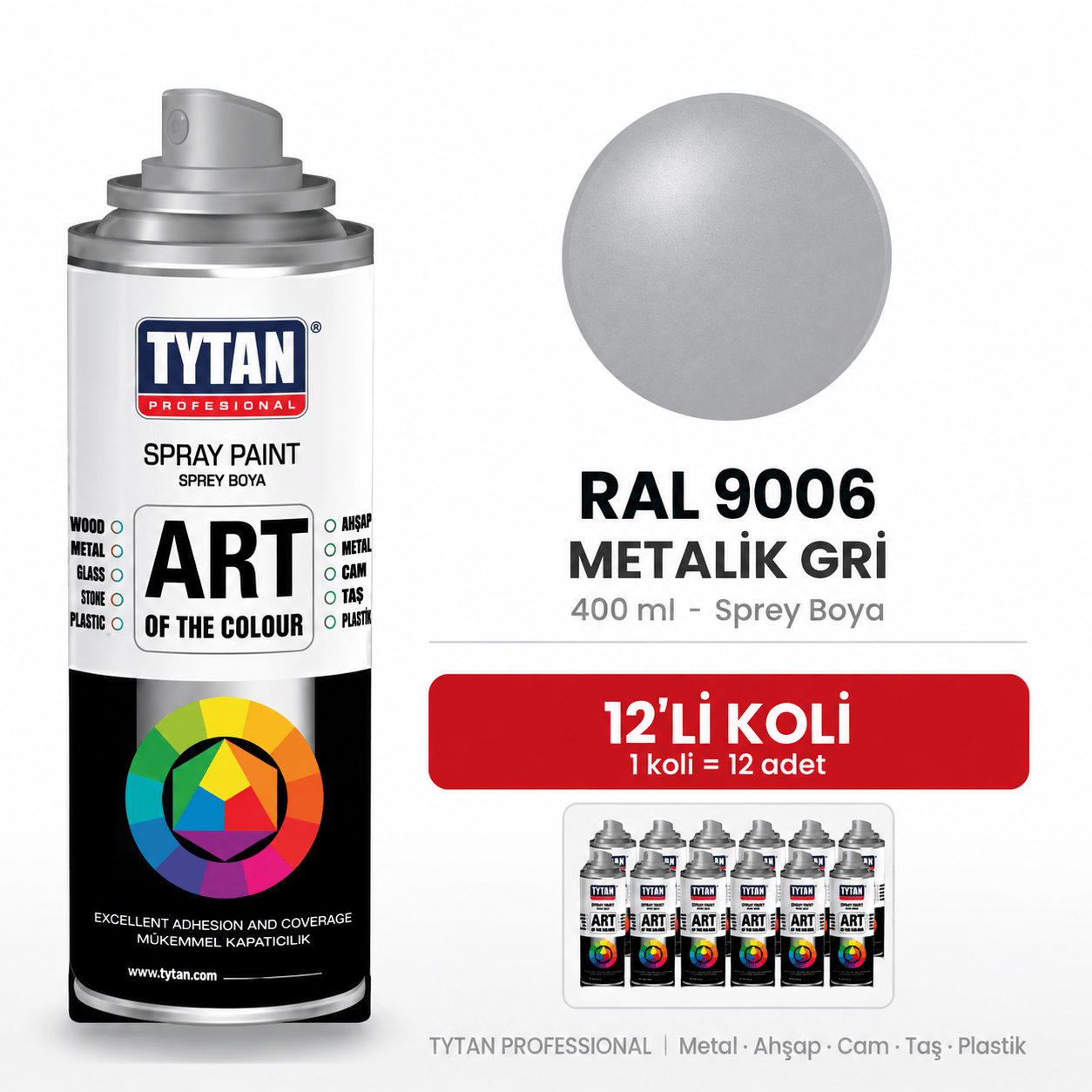 Tytan Sprey Boya 400 Ml Ral7006 Metalik Gri-12'li KoliTytan