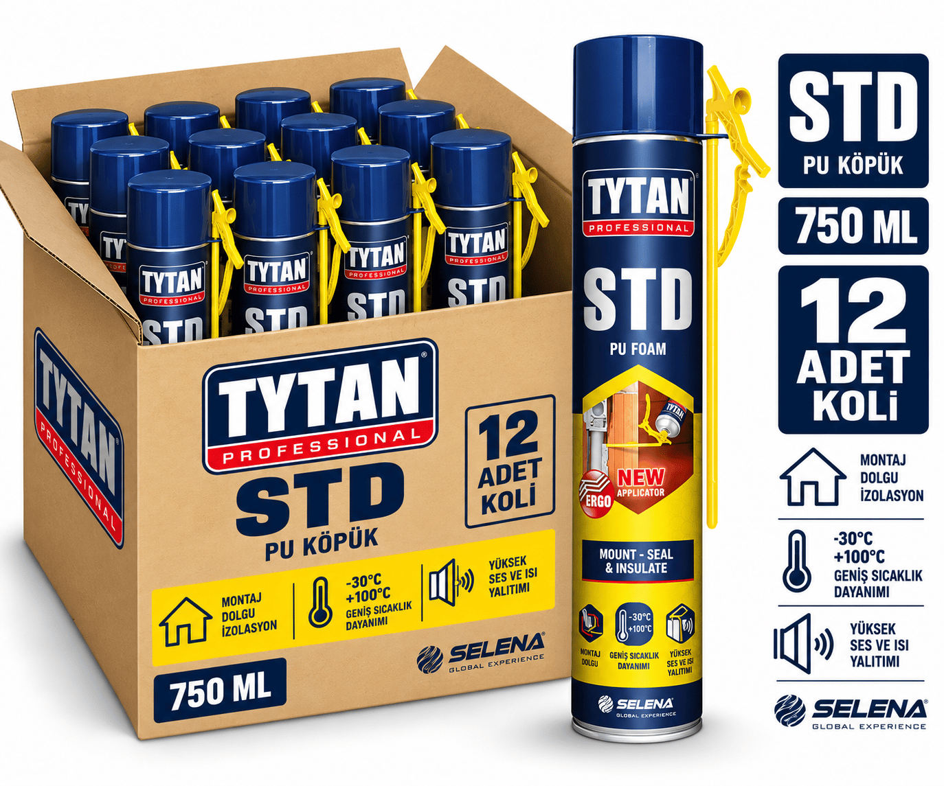 Tytan Std Pipetli PU Köpük 750ML-12'li KoliTytan