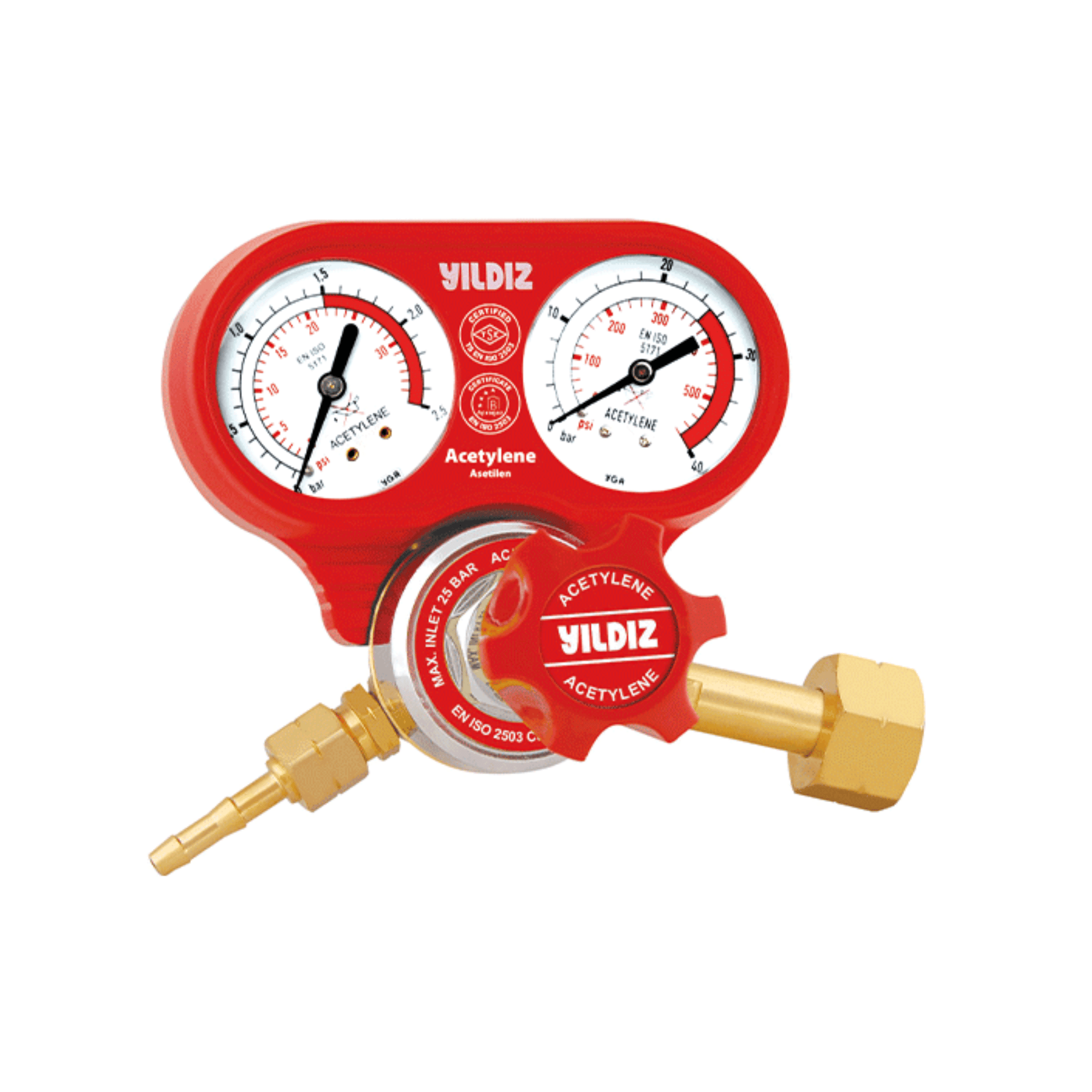 YıldızgazYıldızgaz 5411S Asetilen Basınç Düşürücü 0.10 Bar284.01.5411