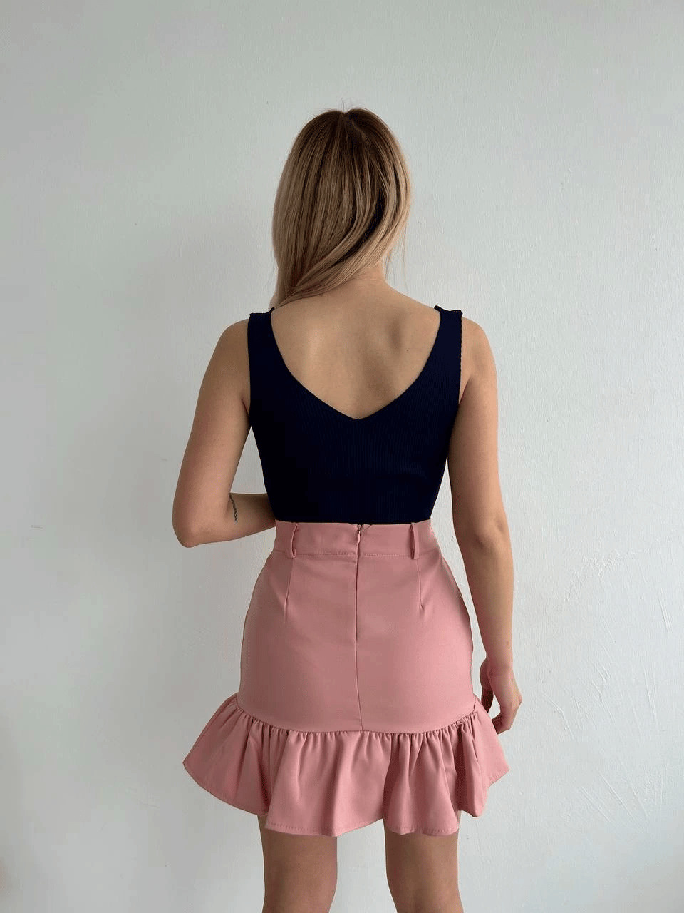 Altı fırfırlı etek pudra s24817