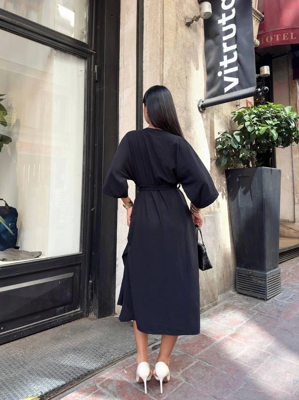 Ayrobin midi elbise