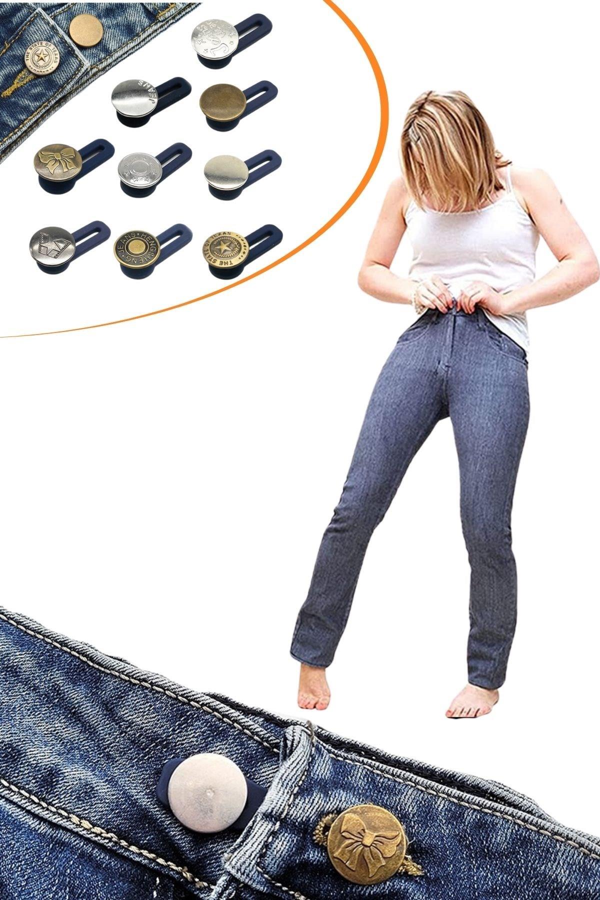 BUFFER® 10 Adet Yedek Kot Düğmeleri Beden Genişletici