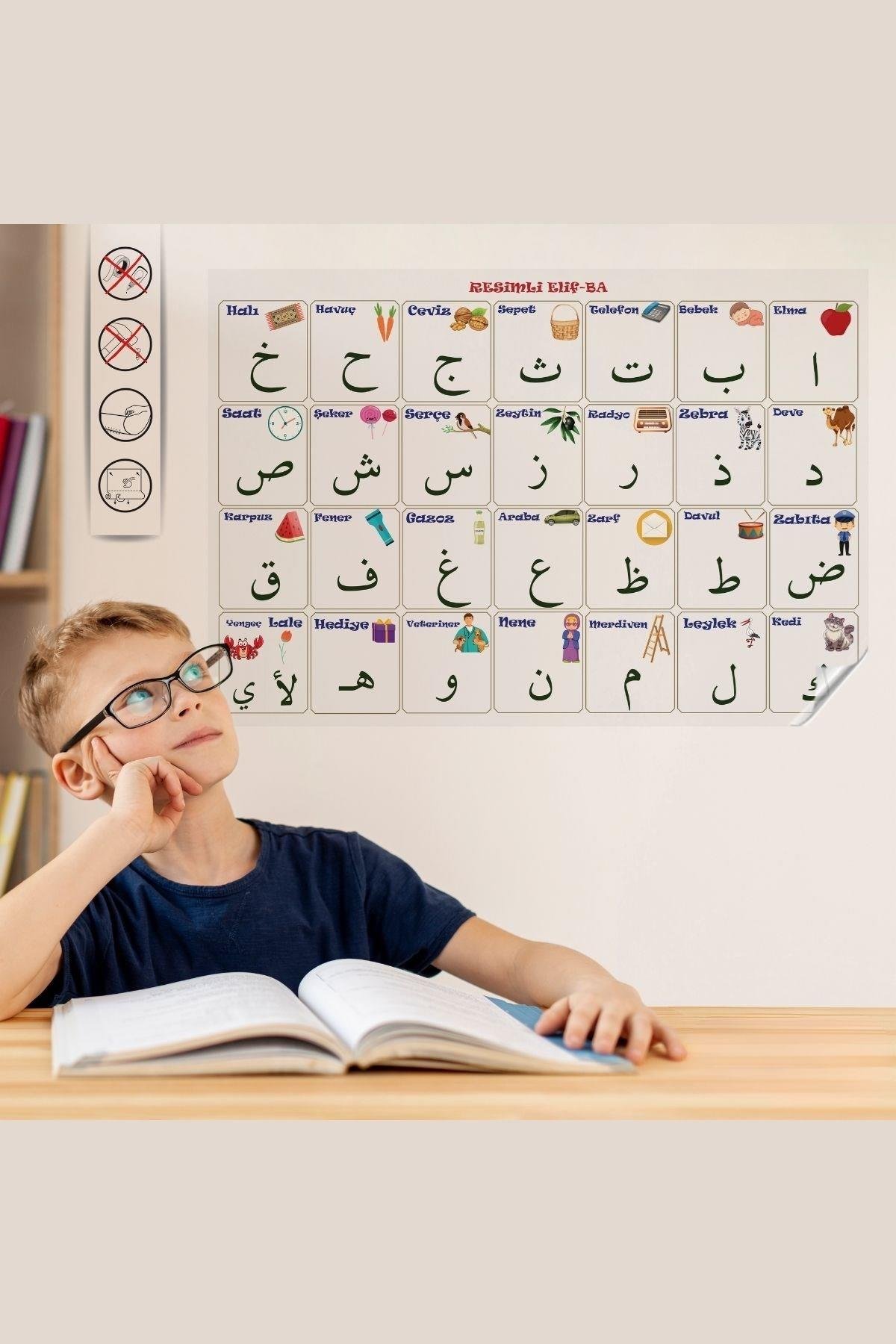 BUFFER® 100x150 cm Statik Kağıt Elif-Ba Öğrenme Tahtası