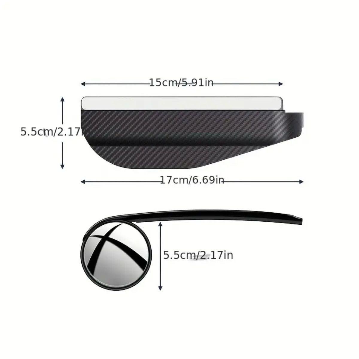 BUFFER® 2 Adet Kendinden Aynalı Karbon Fiber Görünümlü Araba Yan Ayna Yağmur Koruyucuları Yağmur & Kar Kalkanı Visörler