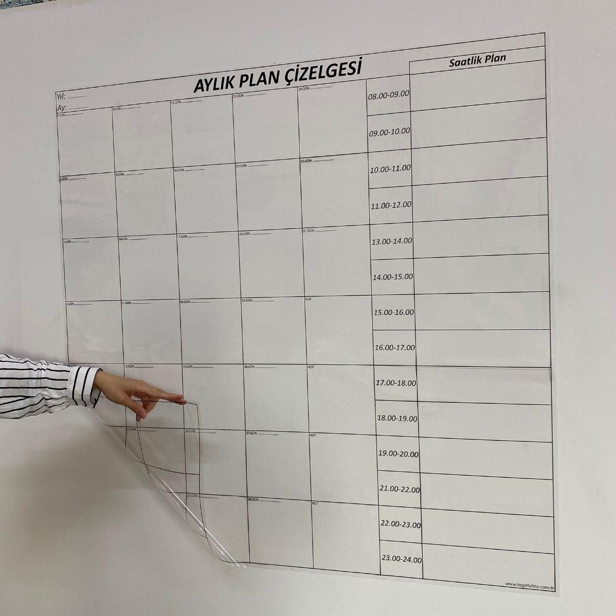BUFFER® Aylık Planlayıcı Manyetik Duvar Stickerı Takvim Plan Çizelgesi