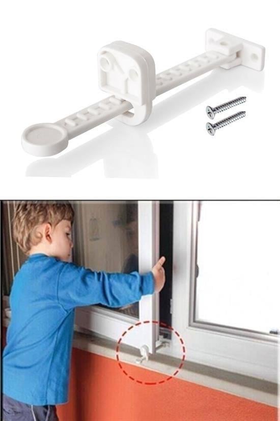 BUFFER® Bebek Çocuk Evcil Hayvan Güvenlik Ayarlanabilir Koruyucu Pencere Havalandırma Kilidi