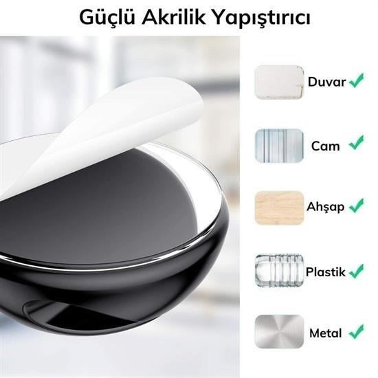 BUFFER® Çok Amaçlı Kablo Tutucu Akrilik Güçlü Yapışkanlı Organizer Düzenleyici 16 Parça Set Kolay Ku