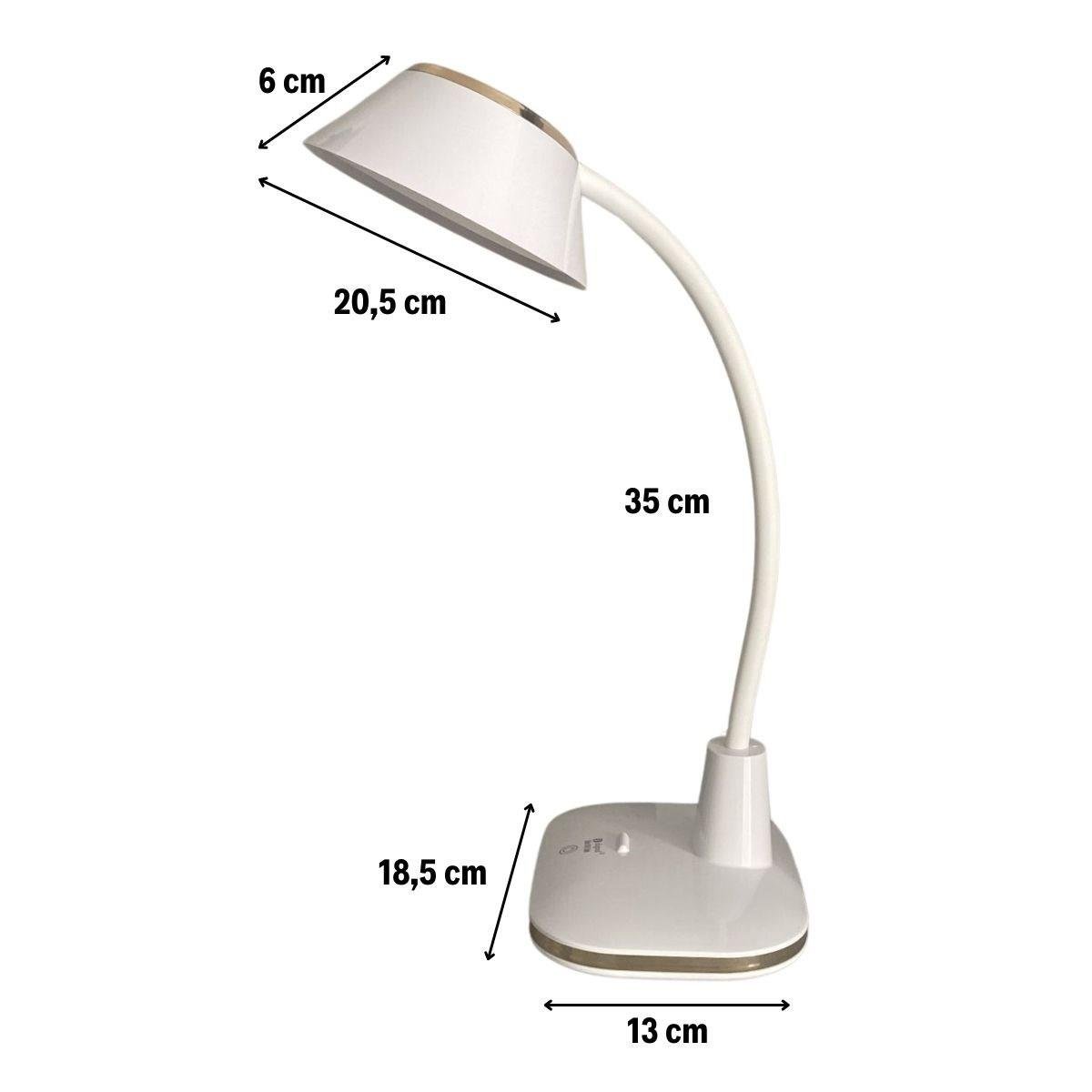 BUFFER® Dokunmatik 3 Farklı Büyük LED Işıklı Çalışma Masası Üstü Kıvrılabilir Başlıklı Lamba