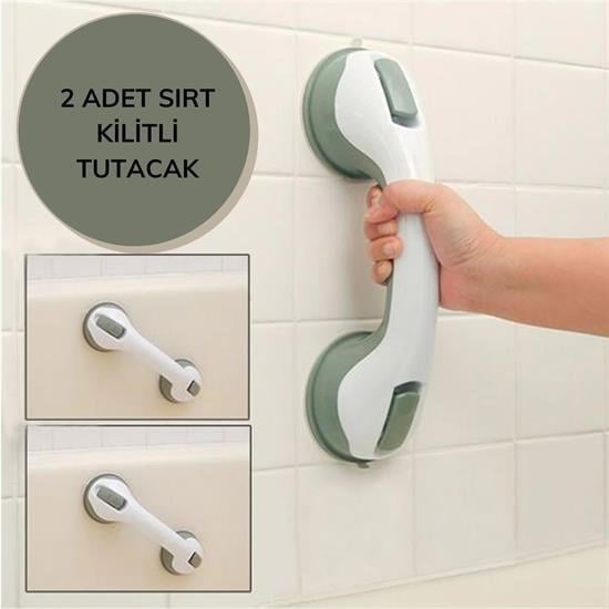 BUFFER® Düşme Ve Kayma Önleyici Banyo Tuvalet Vantuzlu Kilitli Tutacak