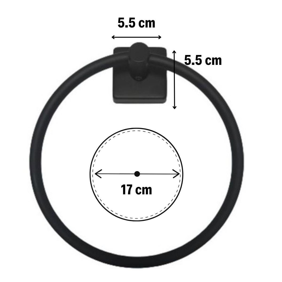 BUFFER® Kendiliğinden Yapışkanlı Siyah Paslanmaz Metal Yuvarlak Havluluk