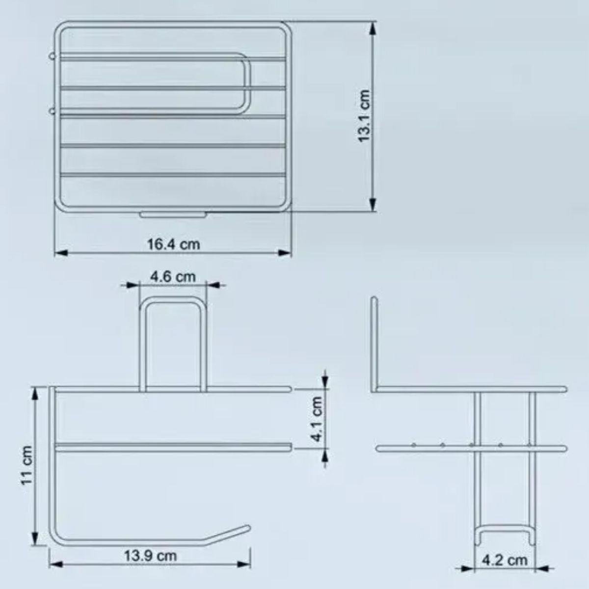 BUFFER® Kendiliğinden Yapışkanlı Tuvalet Kağıdı Tutacağı ve Yedek Raf - Siyah Modern Metal Tasarım