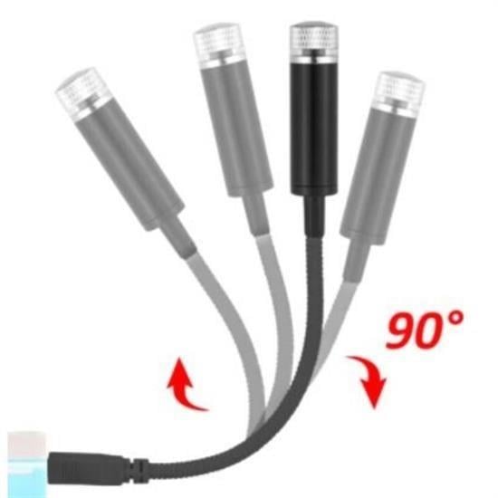BUFFER® Kırmızı Ayak Altı Tavan Led Araç içi Aydınlatma Oto Araba İç Disko Ayarlanır USB Lamba Işık