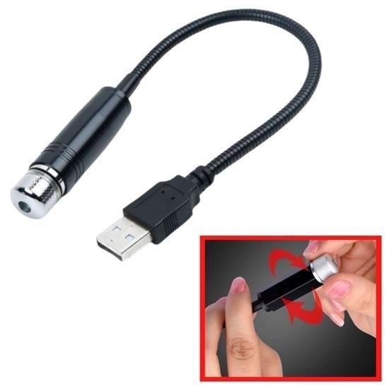 BUFFER® Kırmızı Ayak Altı Tavan Led Araç içi Aydınlatma Oto Araba İç Disko Ayarlanır USB Lamba Işık