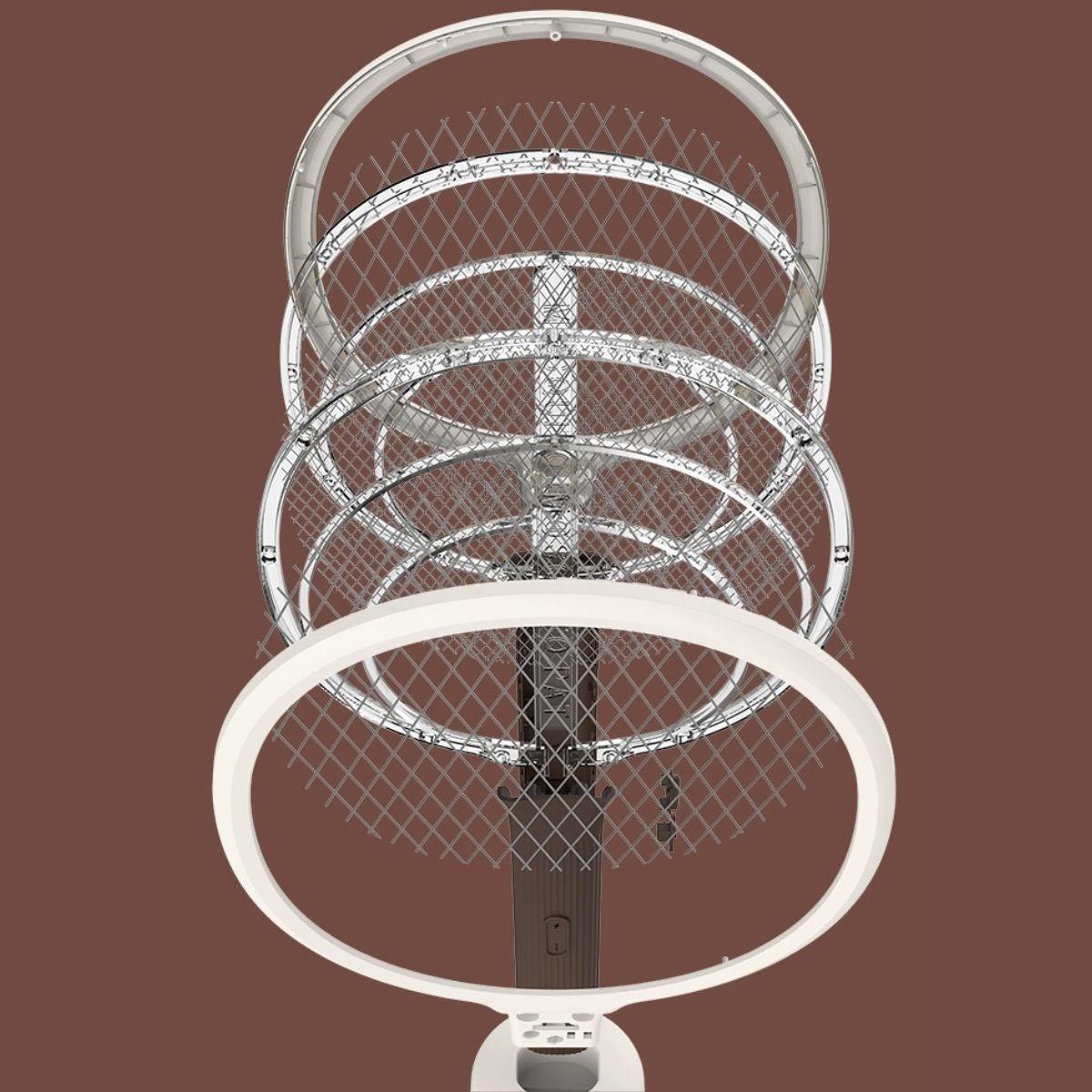 BUFFER® Şarjlı Sinek Öldürücü Masaüstü Standlı,Mor Işık 43cm Sinek Kovucu Raket