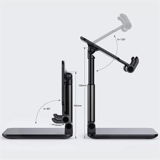 BUFFER® Siyah Aynalı Cep Telefonu Sabitleyici Stand Katlanabilir Ayarlanabilir Telefon Standı