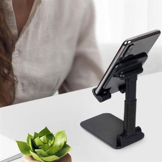 BUFFER® Siyah Aynalı Cep Telefonu Sabitleyici Stand Katlanabilir Ayarlanabilir Telefon Standı