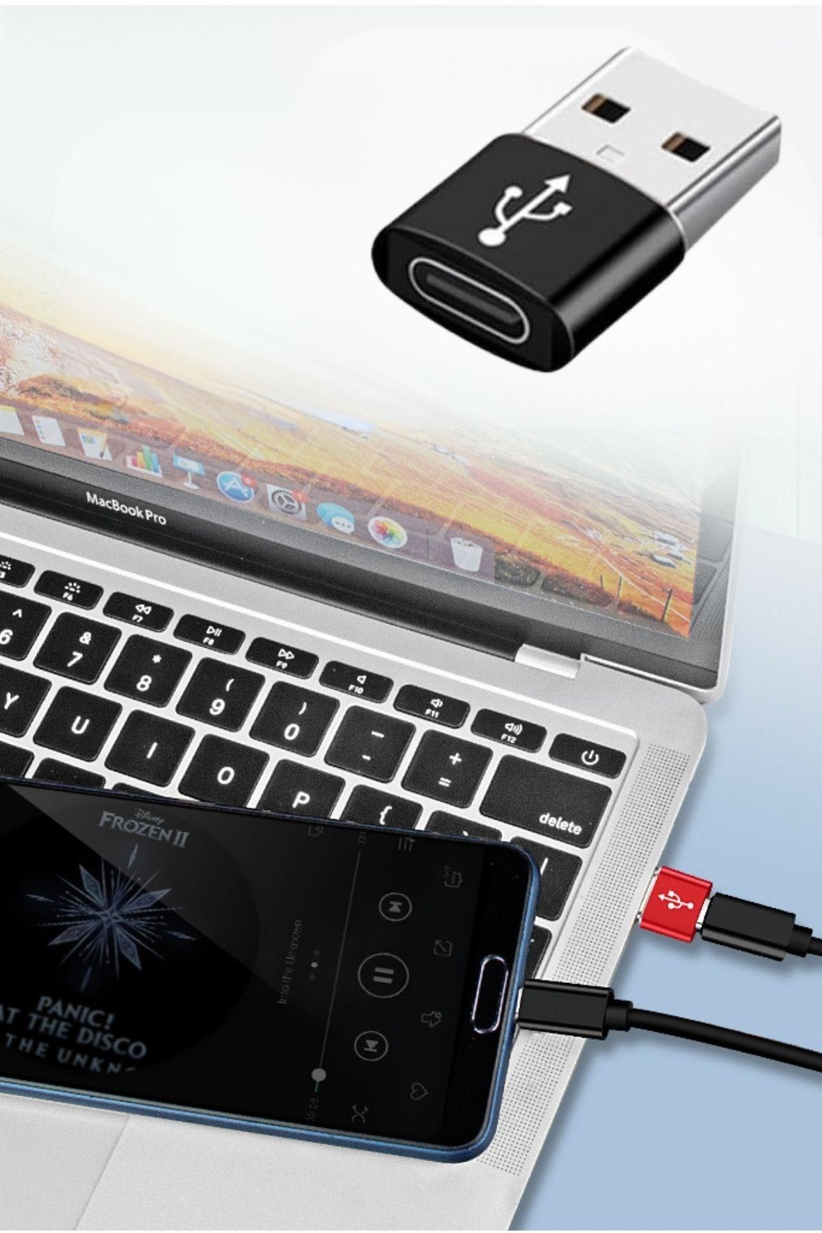 BUFFER® USB'den TYPE-C 'ye Dönüştürücü Adaptör Veri Aktarımı Sağlayıcı Şarj Data Çevirici