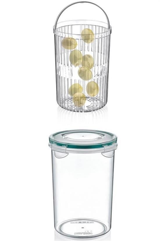 BUFFER® Zeytin Turşu Sebze Yıkama Kutusu Klipsli Kapaklı Saklama Kabı