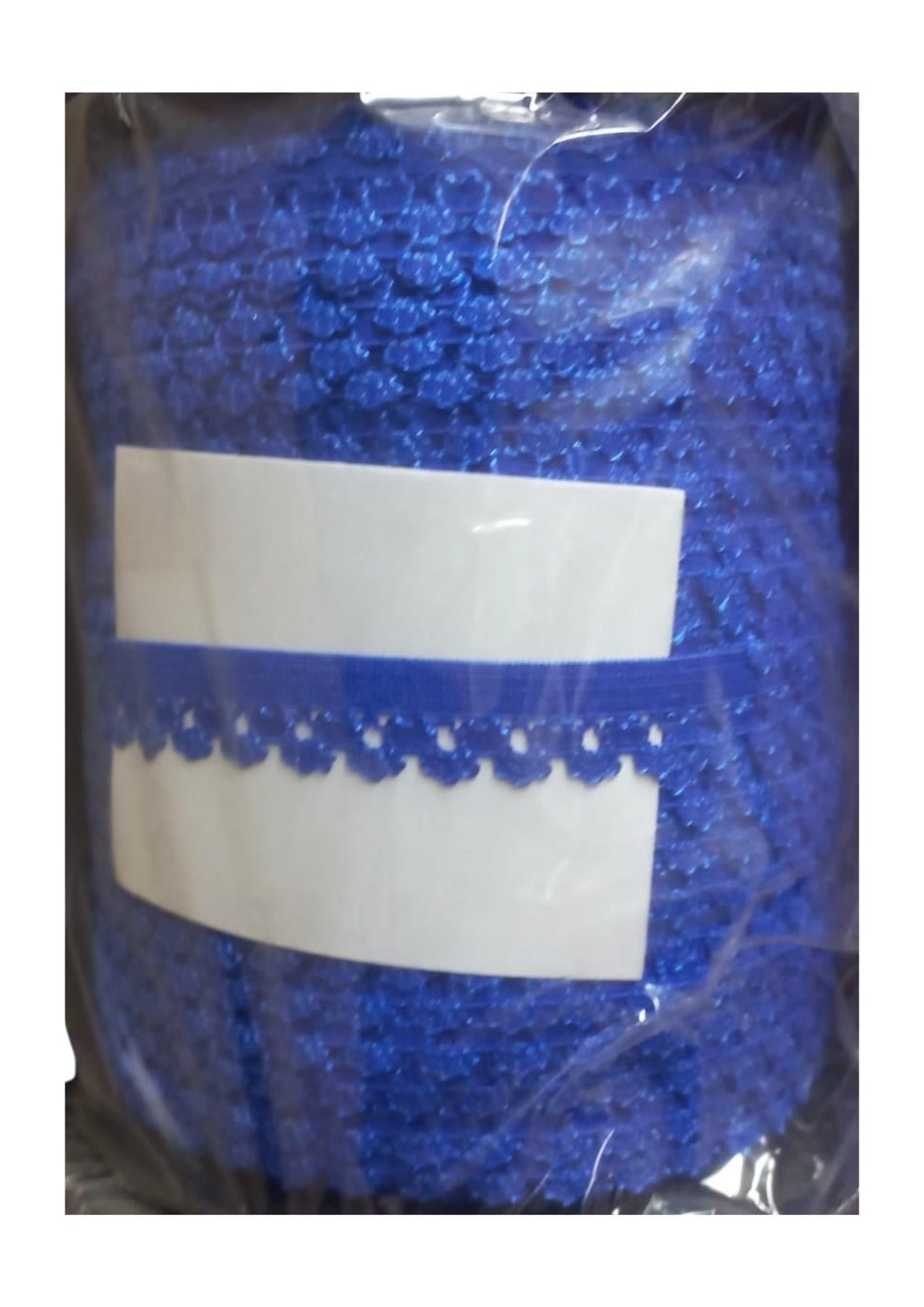 Çamaşır Lastiği Dantelli 1 cm 1 Metre Saks