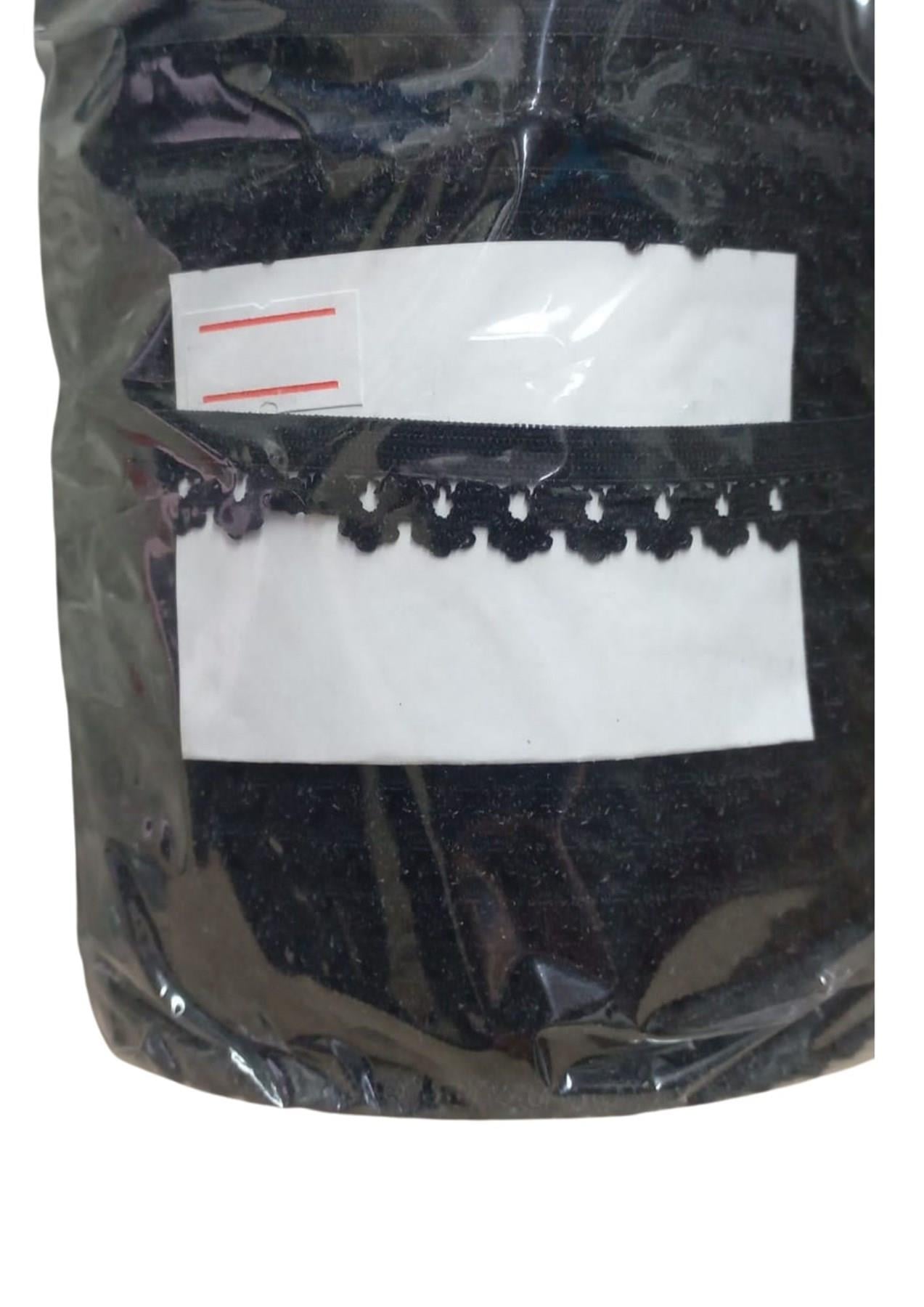 Çamaşır Lastiği Dantelli 1 cm 1 Metre Siyah