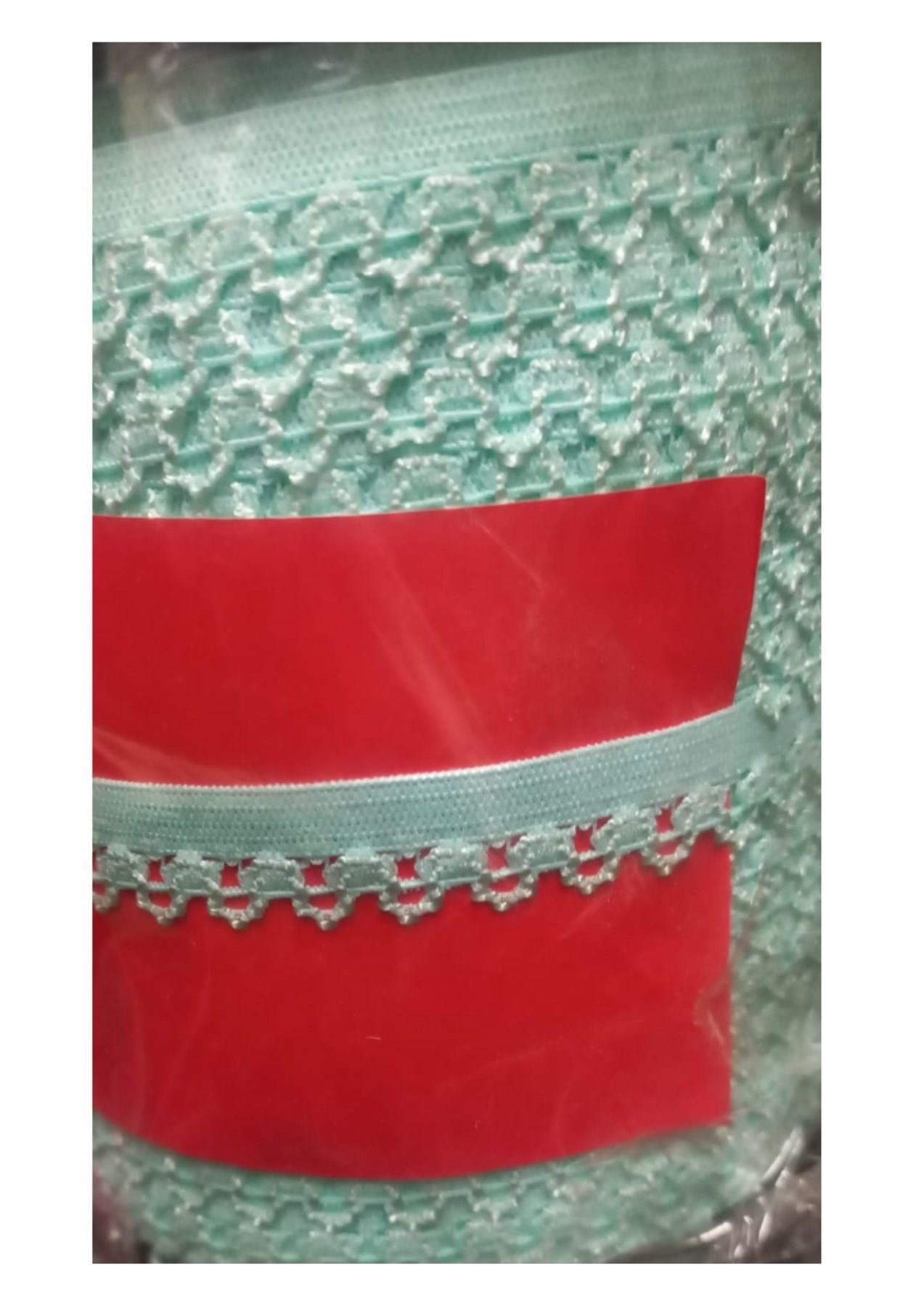 Çamaşır Lastiği Dantelli 1 cm 1 Metre Su Yeşili