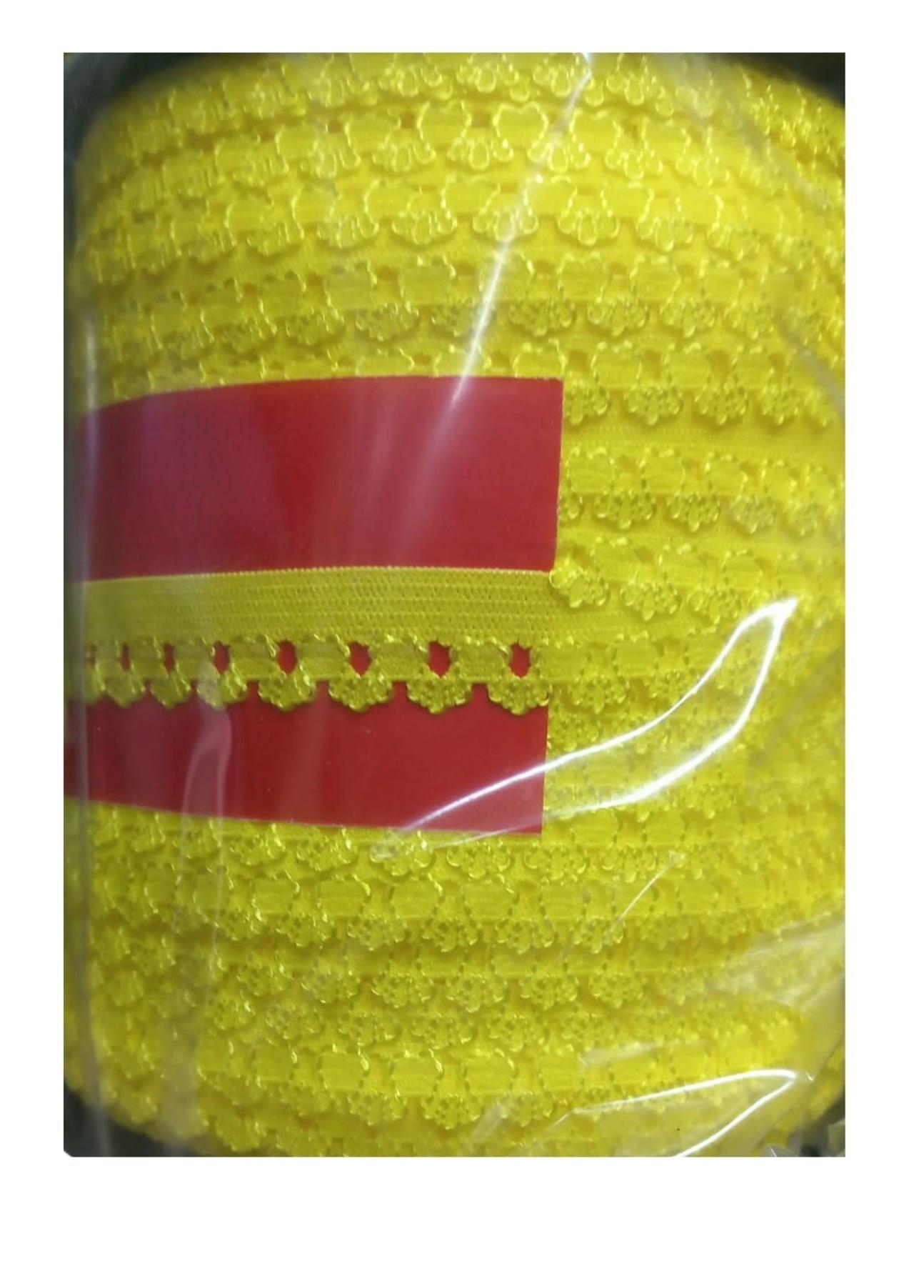 Çamaşır Lastiği Dantelli 1 cm 75 Metre 1 Top Sarı