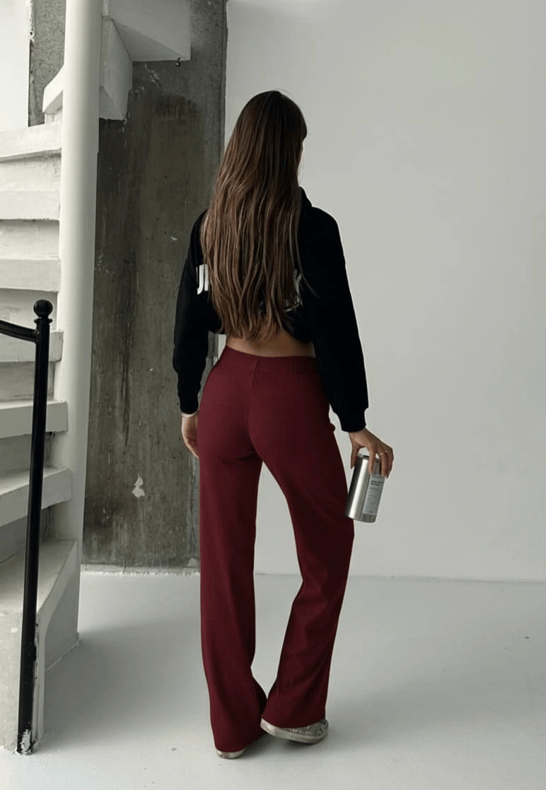 Fit comfort bej salaş pantolon bordo A6011