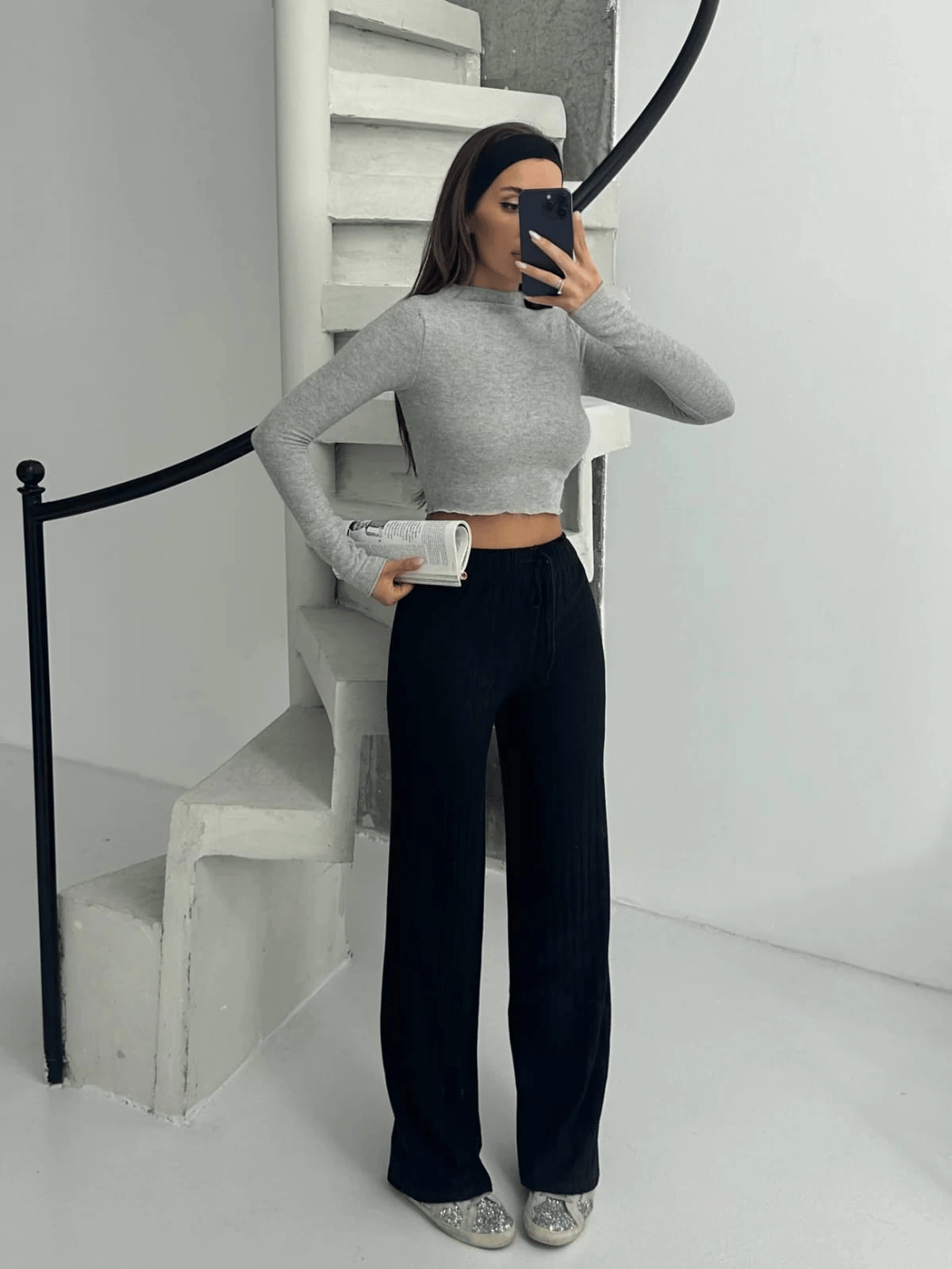Fitilli şardonlu pantolon siyah a4058