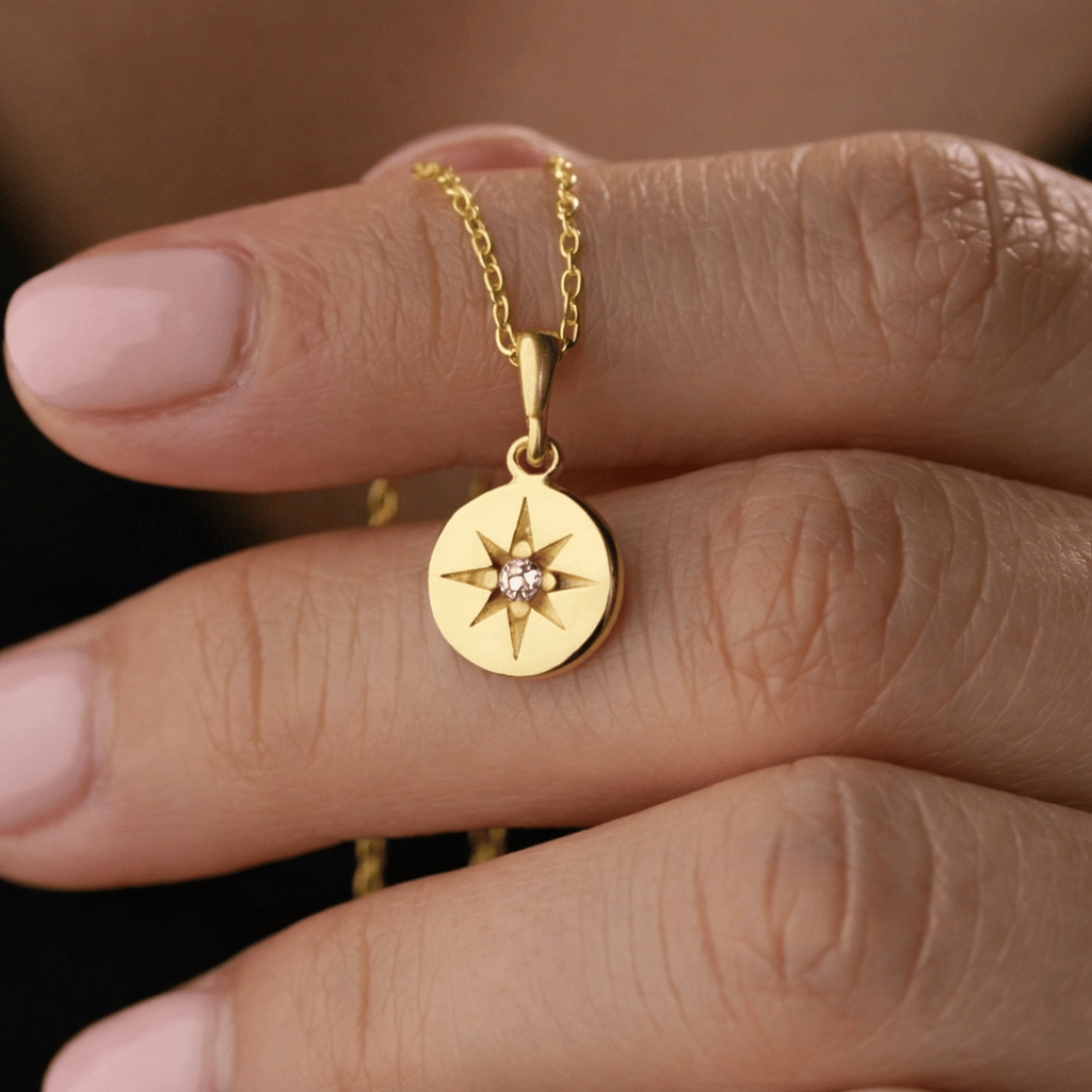 Gümüş Gold Minimal Yıldız Kadın Kolye