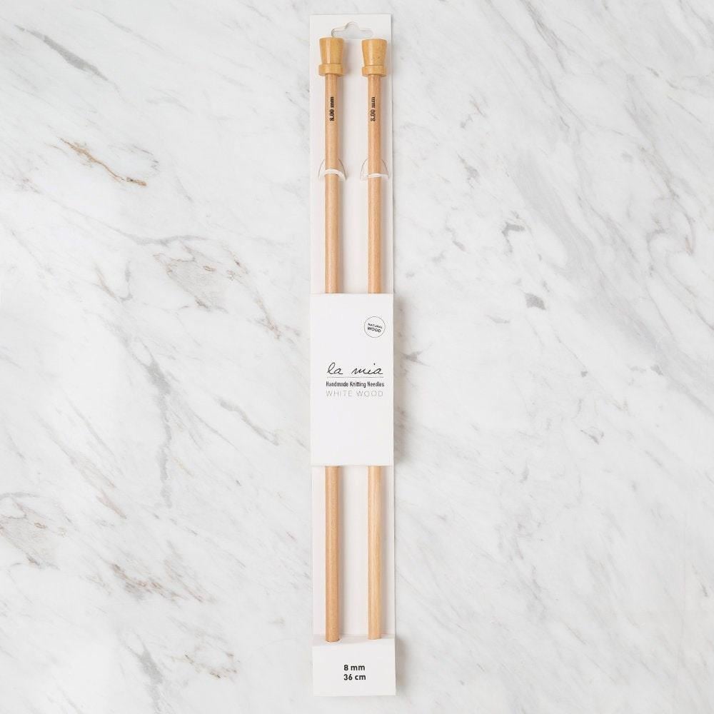 La Mia Whitewood 8 mm 36 cm Ahşap Örgü Şişi