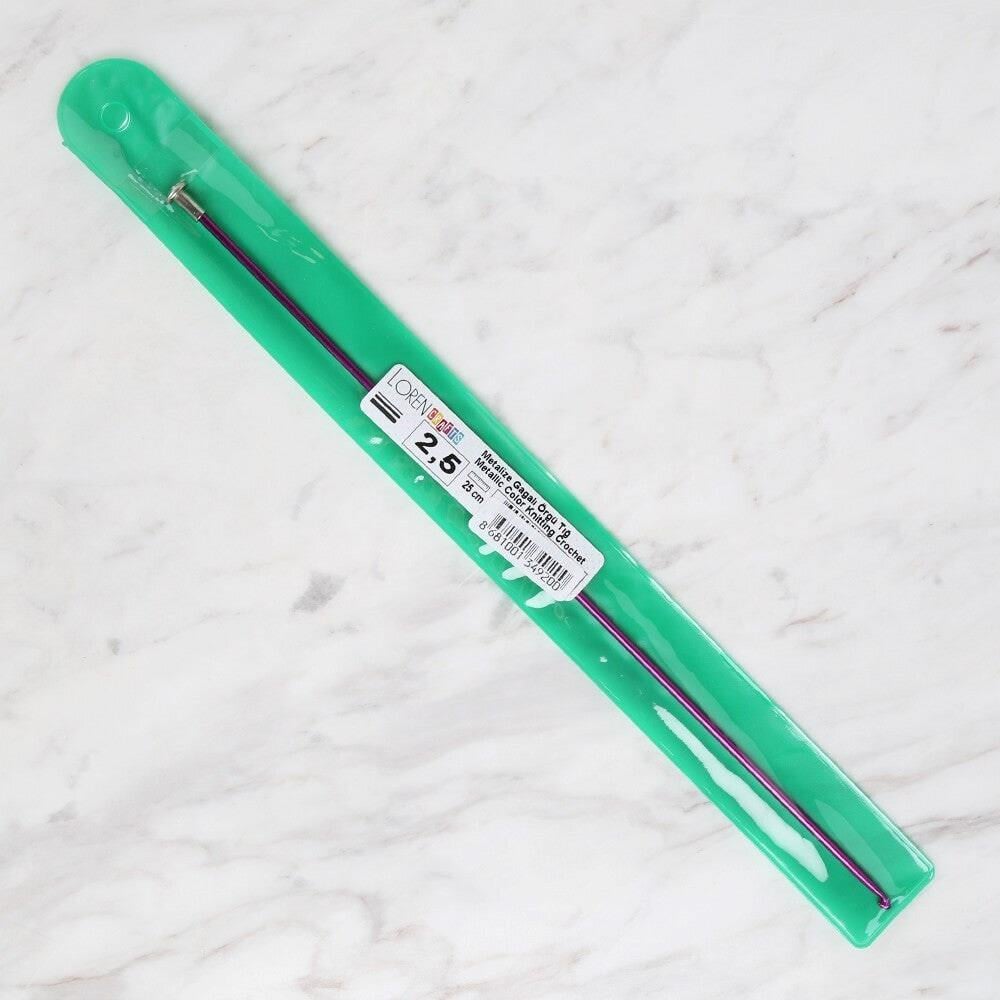 Loren Crafts 2,5 mm 25 cm Mor Metal Gagalı Örgü Tı