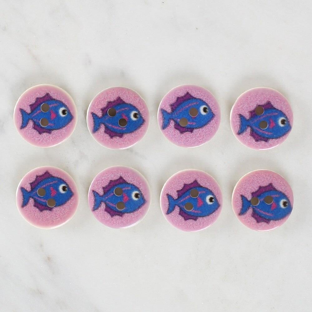 Loren Crafts 8'li Balık Düğme - 1163