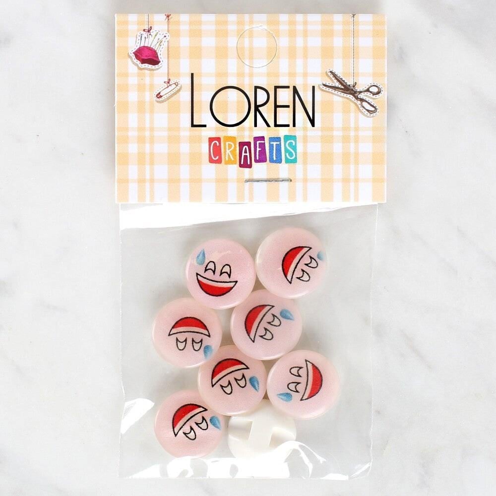 Loren Crafts 8'li Gülen Yüz Düğme - 1017
