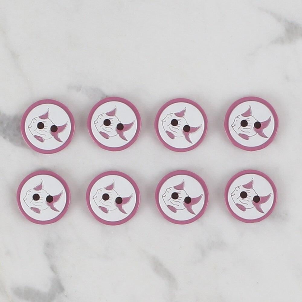 Loren Crafts vişne çürüğü 8 li balık düğme - 572
