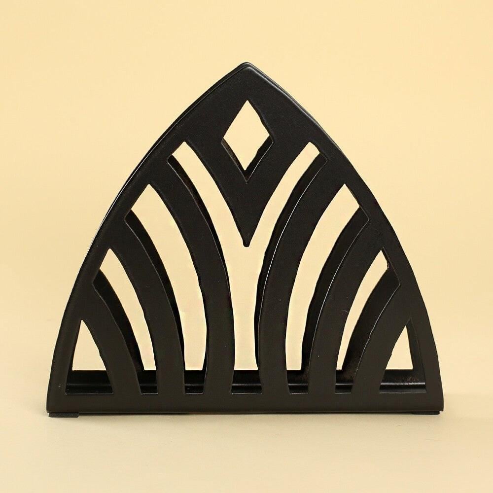 Loren Home Dom Siyah Metal Peçetelik