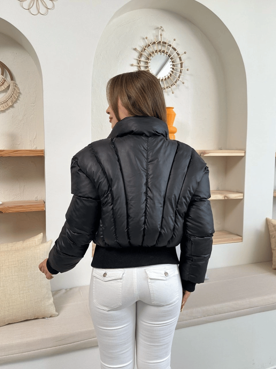 Puffer kısa mont siyah st25534