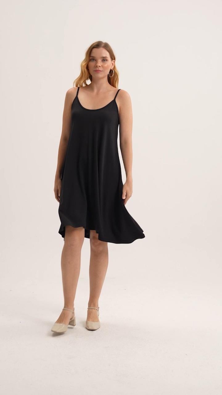 Askılı Oversize Kısa Elbise