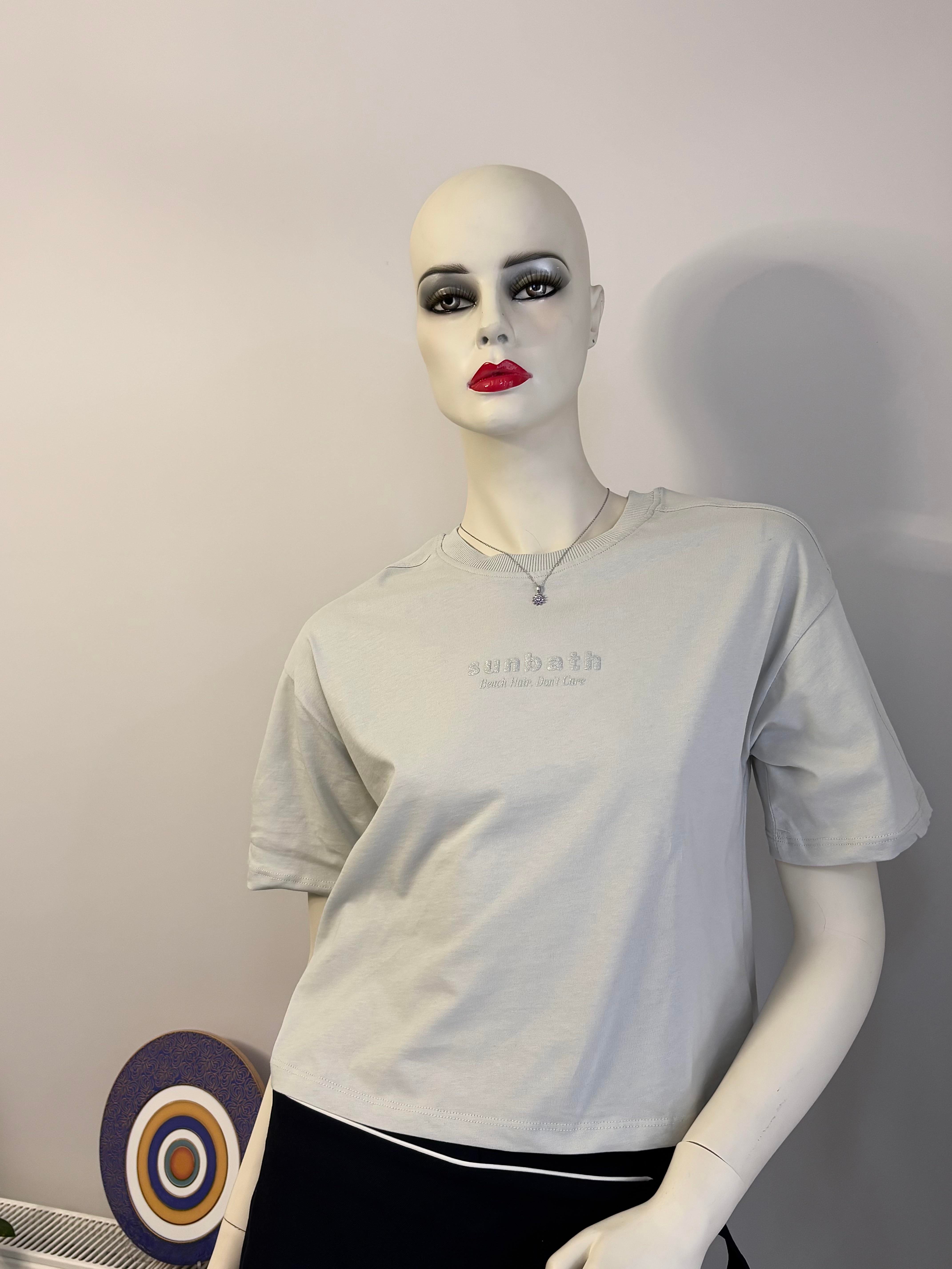 Baskılı Basic Crop T-Shirt