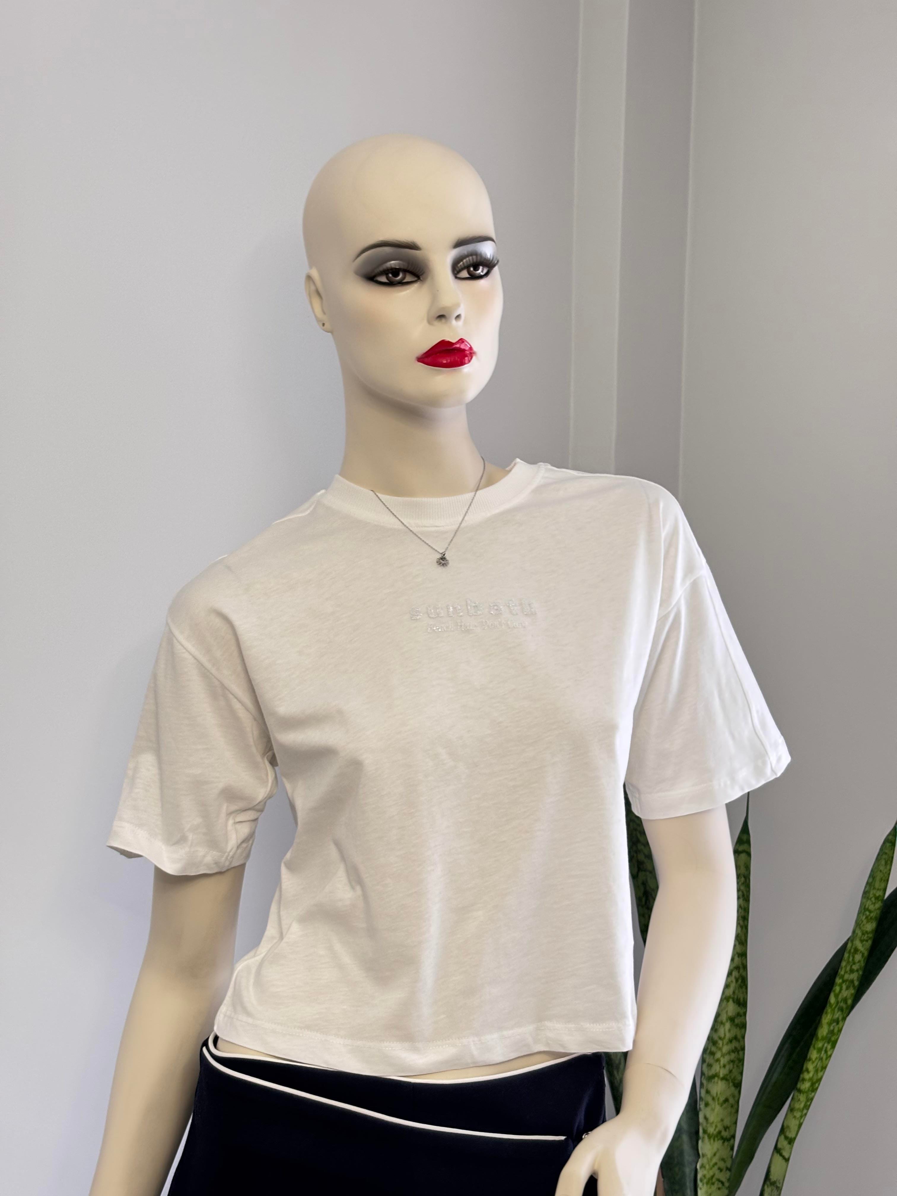 Baskılı Basic Crop T-Shirt