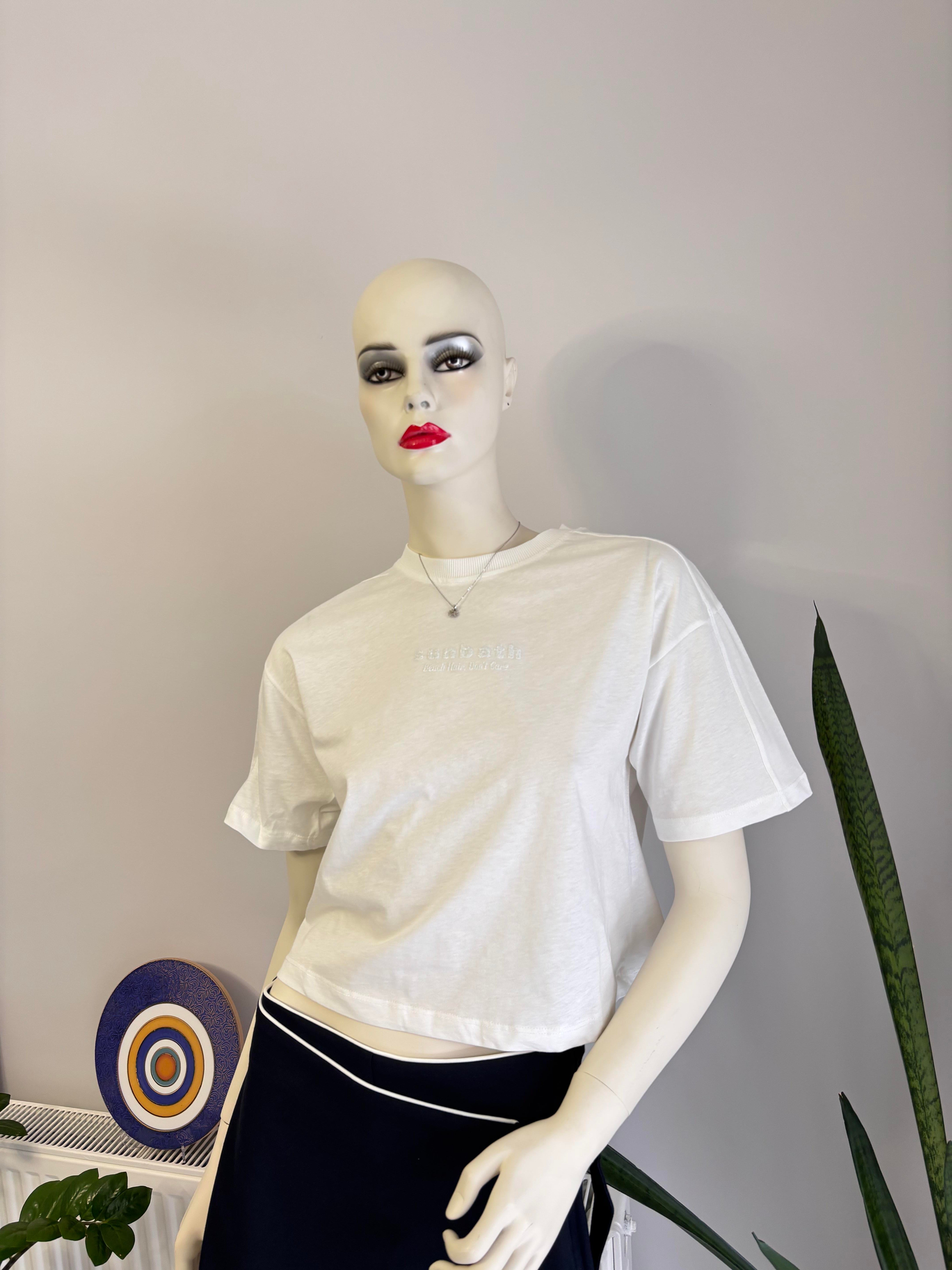 Baskılı Basic Crop T-Shirt