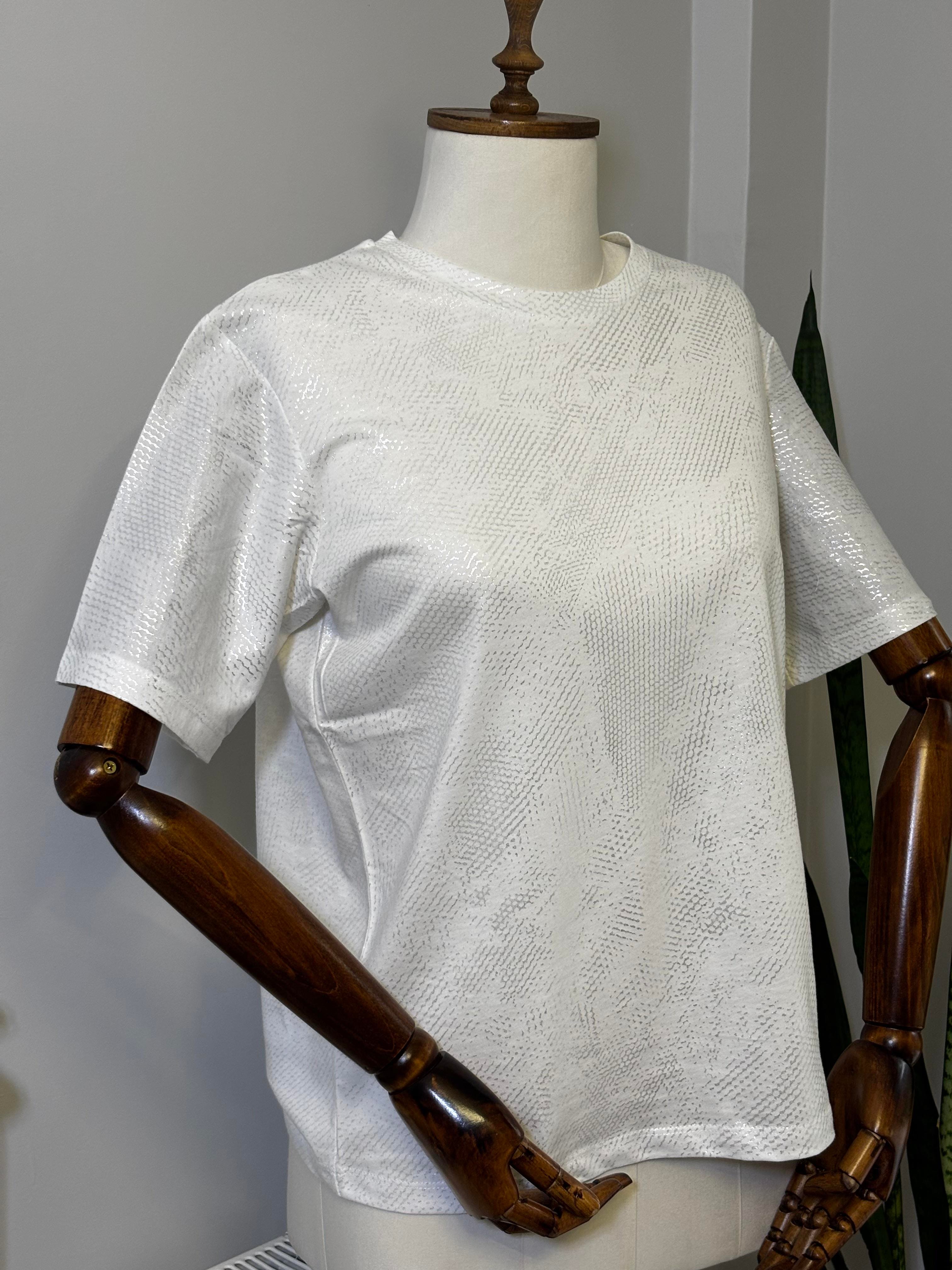 Bisiklet Yaka Elegant Baskılı T-Shirt
