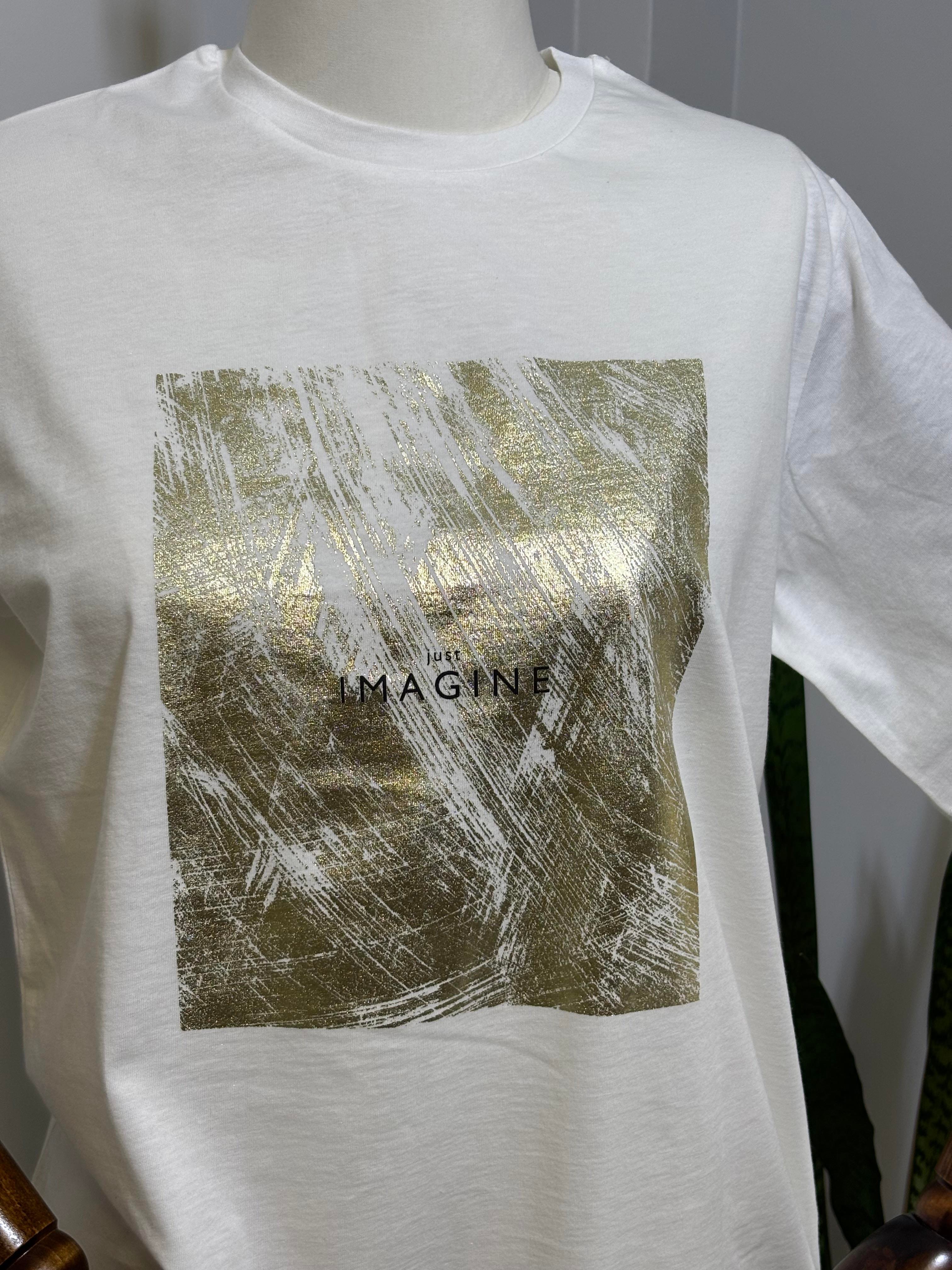 Bisiklet Yaka Elegant Baskılı T-Shirt