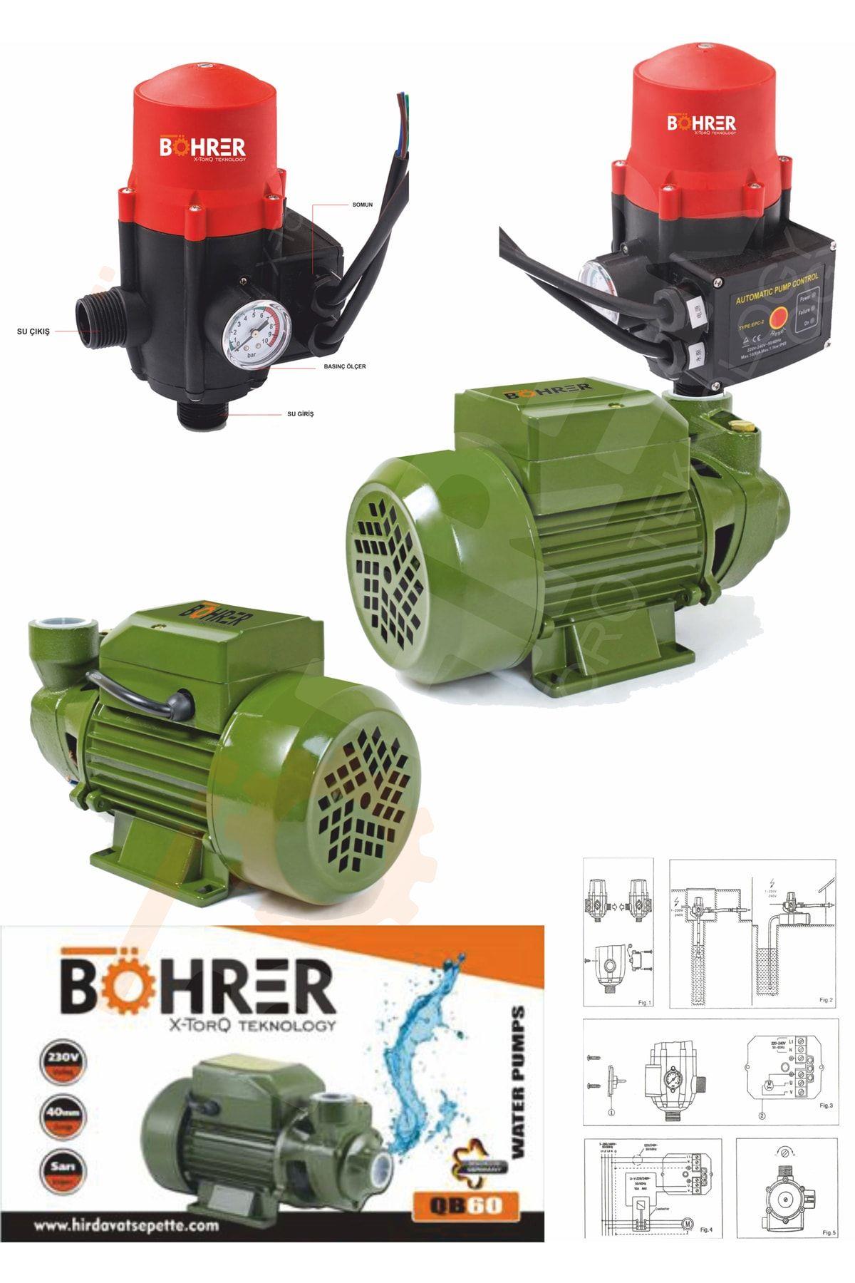 Böhr 0.5 Hp 370 Watt Otomatik Aç - Kapa Hidrofor Set Pompa - 1 '' 1 Parmak 220v