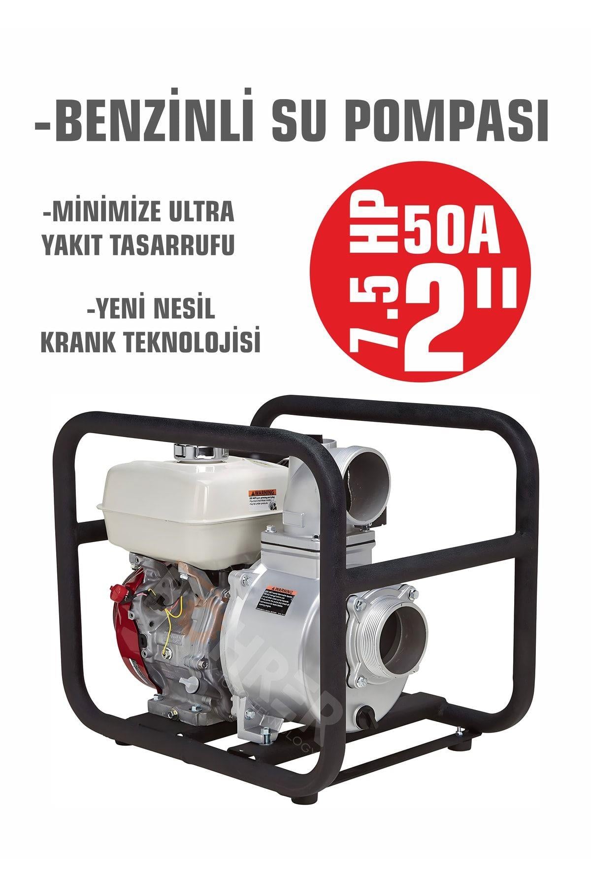 Orjinal 7.5 Hp Kendinden Emişli 2 Inç 50a Benzinli Su Pompası - Self Priming Trash Water Pump