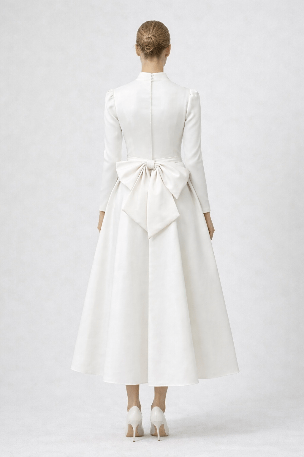 Eloise Beyaz Midi Elbise 